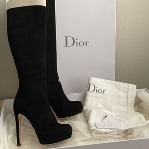 Dior Women's Elegant Black Heeled Boots